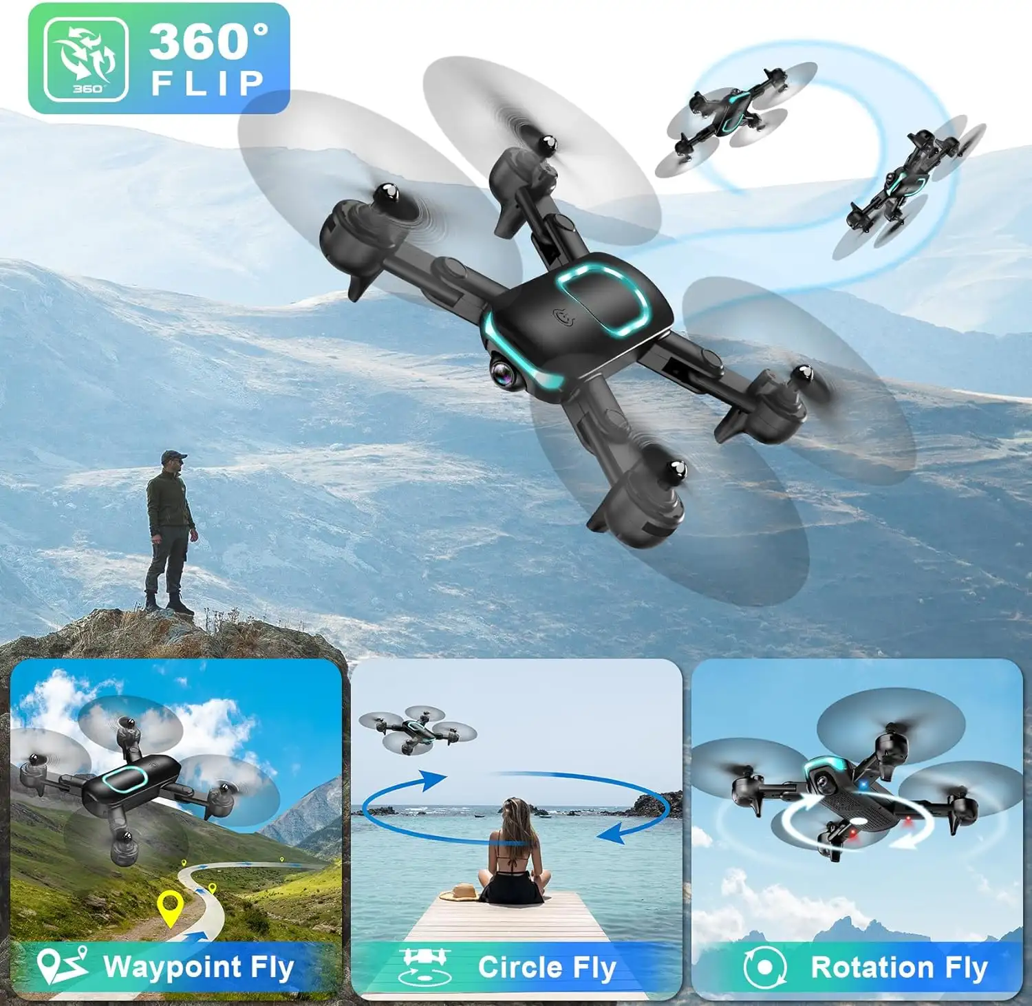REDRIE Drone with Camera - Foldable Mini Drone for Kids Adults with 1080P FPV Camera - 81ctl95qmxl._ac_sl1500_